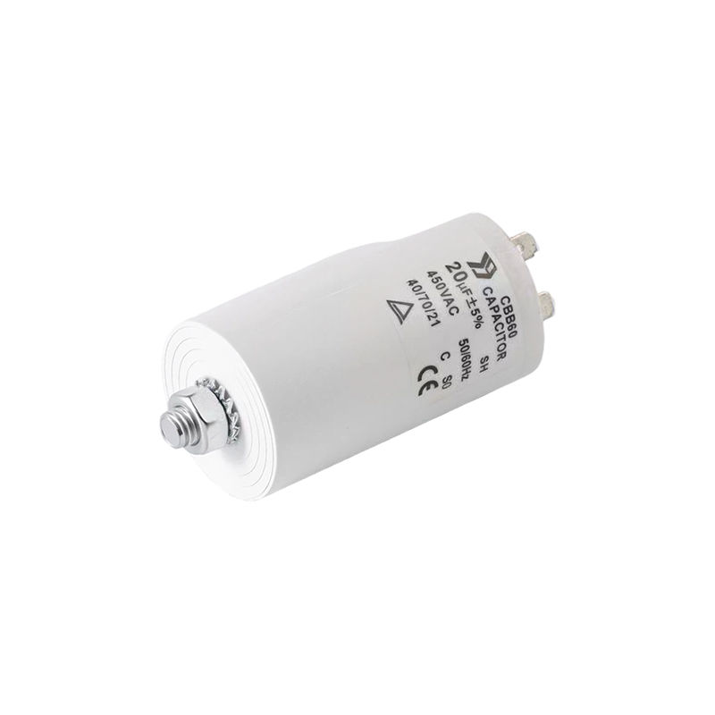 Condensateur CBB60 pour moteur de machine à laver (boîtier en plastique cylindrique)
